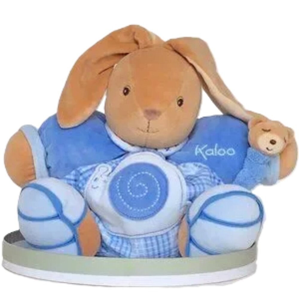 NIB Kaloo Large Blue Chubby Rabbit w/ Detachable Snail–Gift Boxed